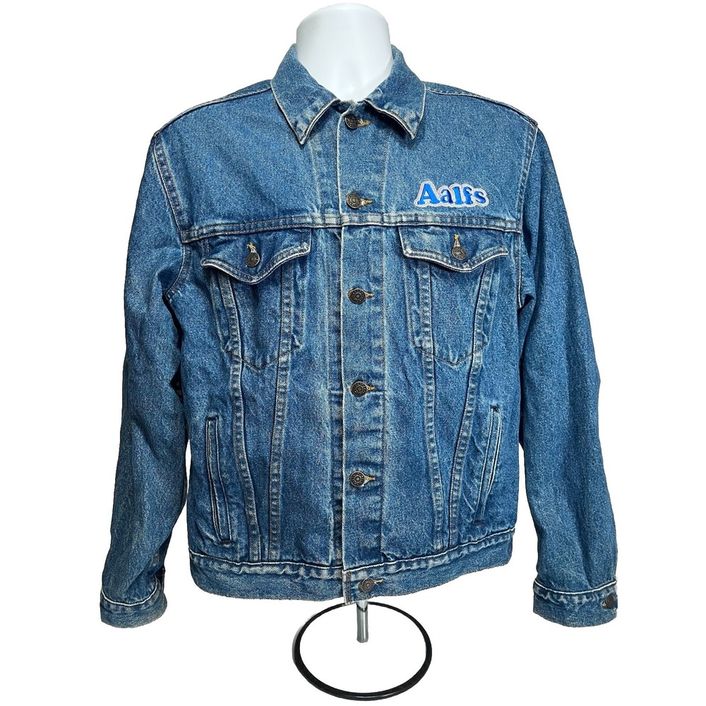 Vintage JC Penney Denim Jacket Men's‎ 44 Plain Pockets Made In USA 80s Trucker